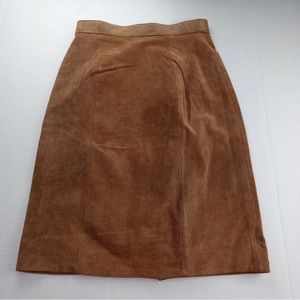 BB Dakota Women's Suede Leather Pencil Skirt Size 3/4 Brown Lined Vintage